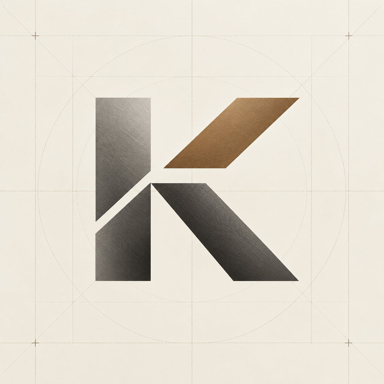 Kenton Labs monogram presented on a construction grid
